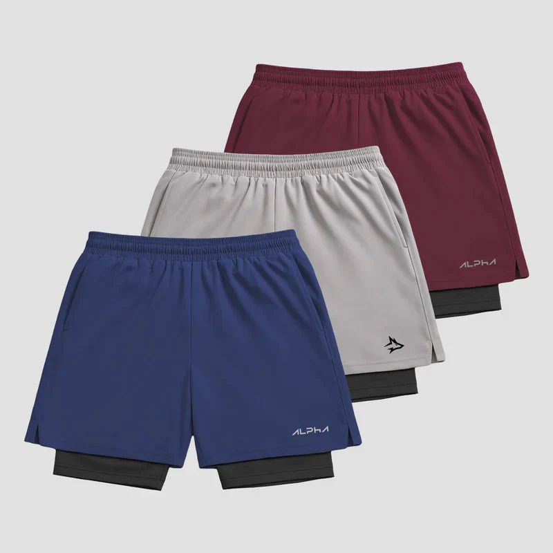 Kit 3 Bermudas Compressão Masculina