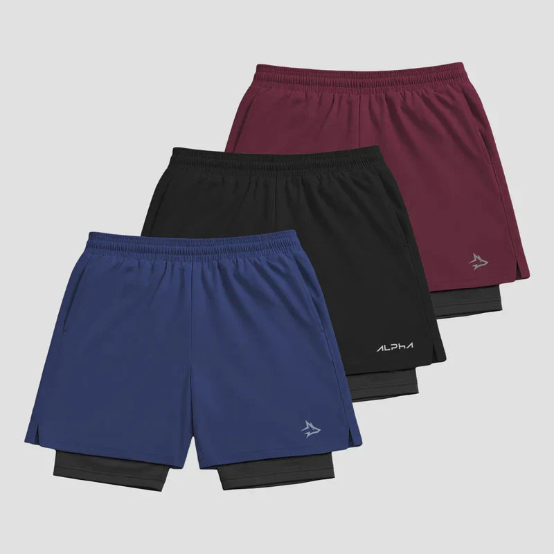 Kit 3 Bermudas Dry Fit Compressão